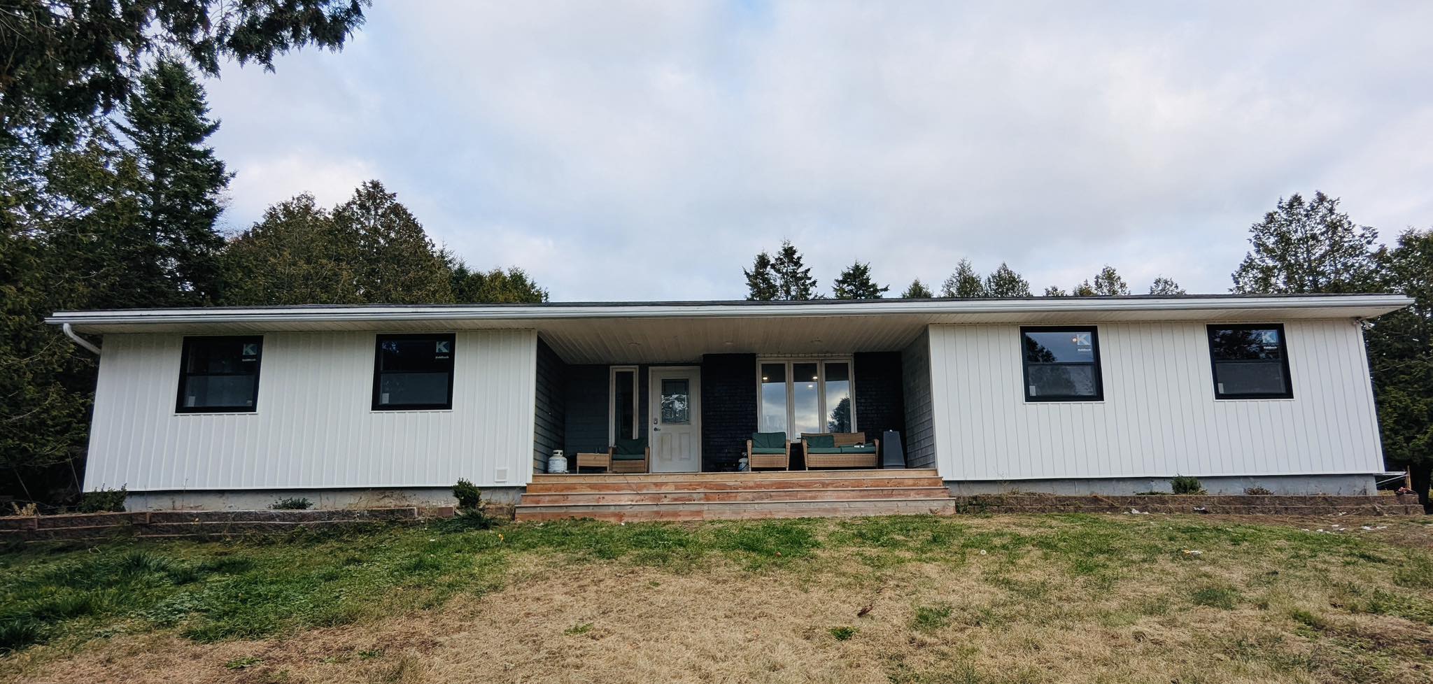 Beautiful home front exterior renovation and landscaping